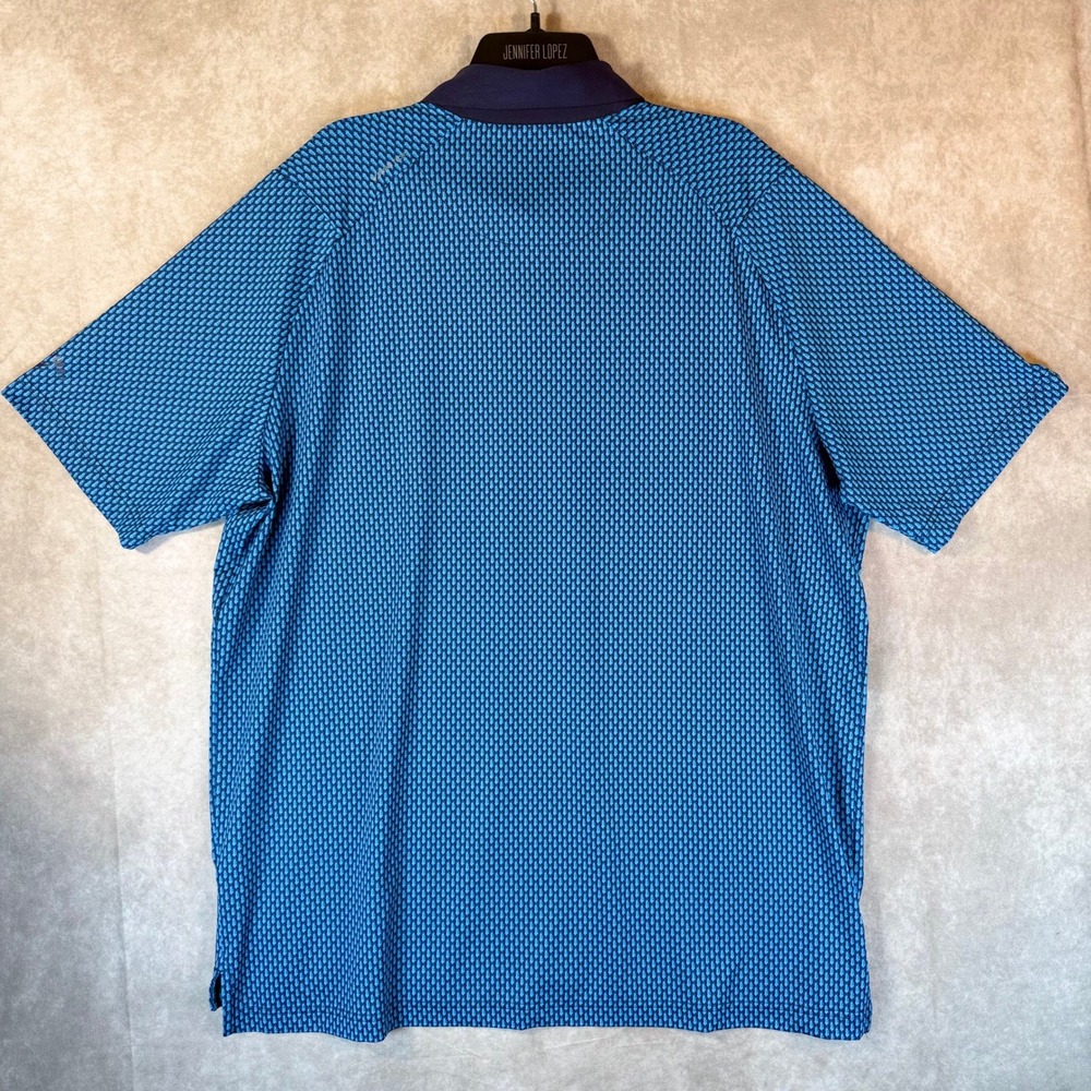 Callaway Polo Shirt Mens XL Blue Golf Cart Print Opti-Dri Short Sleeve Stretch - Picture 2 of 8